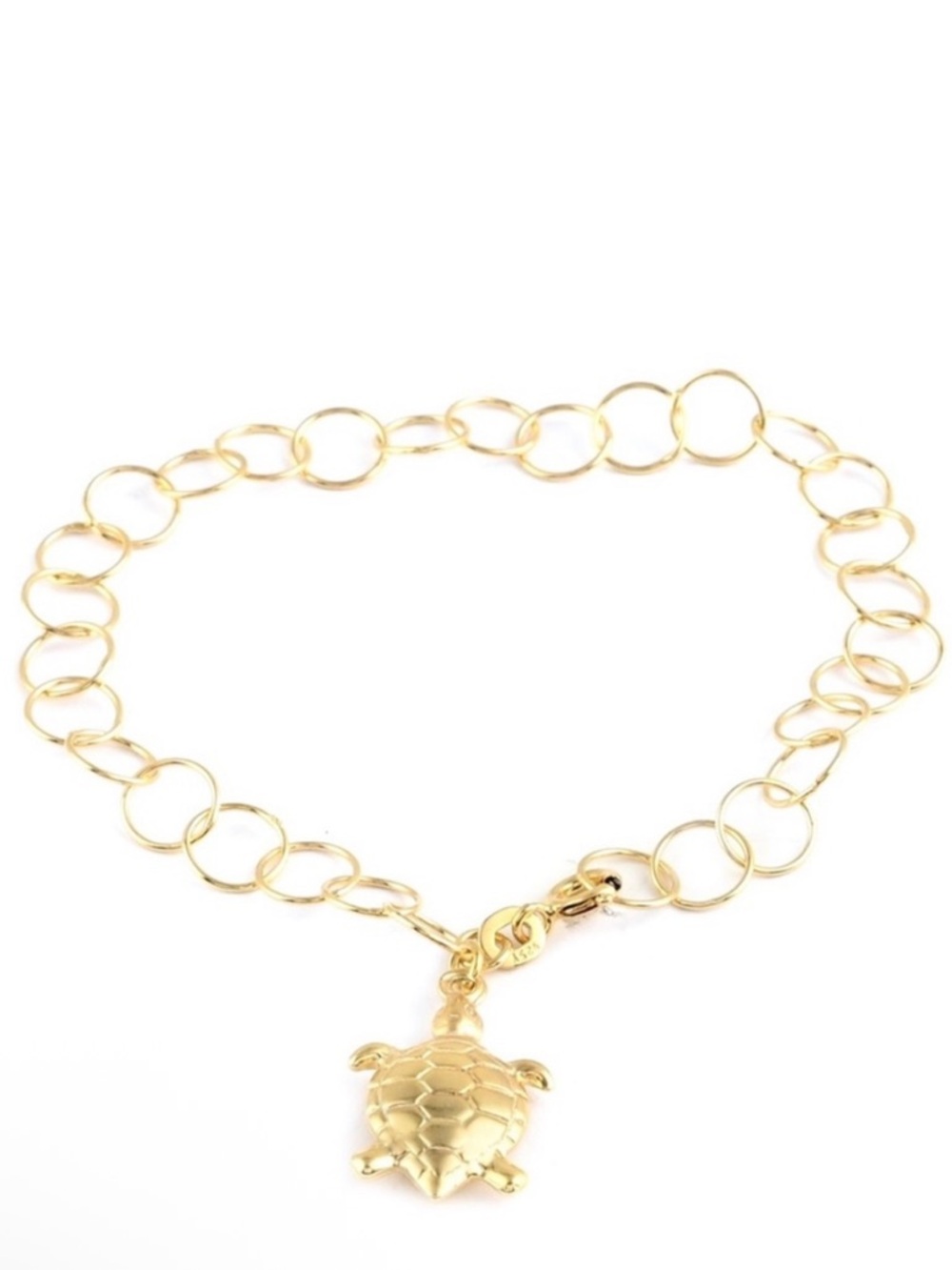 Link Bracelet With Turtle Charm